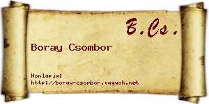 Boray Csombor névjegykártya
